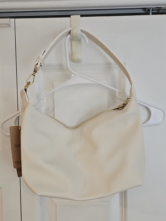 Nebil Handbags - Cream Shoulder Hobo Bag - Minimalist Everyday Tote